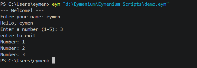 Eymenium Execution Preview